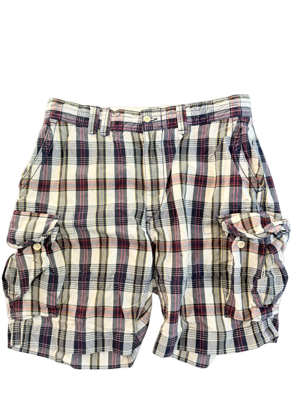 vintage Polo Ralph Lauren plaid cargo shorts 32W men 100% cotton preppy coastal